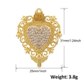 Golden heart pendant with sparkling zircons and vintage scrollwork details - A0196 Flame Winged Heart