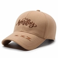 Gorra de béisbol de mezcla de lana caqui con bordado Monday y detalle ZZZ - Ajustable / Caqui