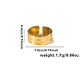 Detailed view of evil eye pattern on 18K gold-plated stainless steel open ring - Adjustable Open / Gold Carved Eye Style (TYGR0258)