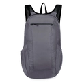 Dark grey lightweight folding sports backpack with honeycomb ripstop fabric and mesh straps - Gray