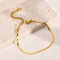 Minimalist gold snake chain bracelet in titanium steel with adjustable lobster clasp - Gold Snake Chain 2mm (16+5cm)