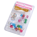 Multi-style dreadlock beads kit with gold wire and hollow metal cuffs in plastic packaging - Style 10 (Multi-color Mix)
