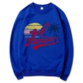 Royal blue Gulf of Mexico 2025 sweatshirt in size M featuring vintage palm tree print - Blue