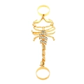 Gold scorpion link ring with sparkling rhinestones in a punk bohemian style for women - Ring / Gold (DZ-629)