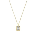 Minimalistische 18K vergoldete Edelstahlkette mit klarem rechteckigem Zirkonia - Gold Rechteck Klarer Zirkon