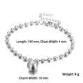 Polished silver stainless steel bead bracelet with a 10mm center sphere and lobster clasp - 190x4mm(KB167258-Z) / 10mm Steel Bracelet