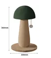 Green mushroom sisal cat scratching post with hanging teaser ball, height 360mm - Scratching Post / Small Mushroom (with Ball)