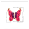 Parametri dettagliati delle dimensioni del ciondolo a farfalla in smalto rosa da 24mm - YE749-4-Farfalla Rosa Viola