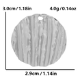 Detail van de ronde 304 roestvrijstalen hanger met afmetingen en gewichtsinformatie - Zilver