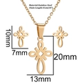 Parure de bijoux en acier inoxydable doré avec collier à nœud et boucles d'oreilles - Style de Nœud Celtique (046) / Or
