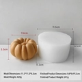 3D pumpkin silicone mold for Halloween candles with size specifications and finish - Pumpkin Mold H-1012