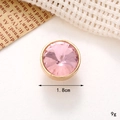 Pink crystal charm with gold frame for clog shoes decoration, 1.8cm diameter charm - C243 18mm Pink Round Gemstone