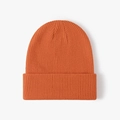 Gorro de punto de doble capa naranja vibrante para calor térmico al aire libre - Rojo Anaranjado