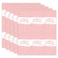 Makroaufnahme von rosa und rotgoldenen Polka-Dot-Schokoriegel-Verpackungen für Babypartys - QT881-1 Rosa gepunkteter Geburtstag / 5 Blatt/Set