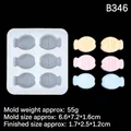 Stampo in silicone a 6 cavità a forma di pesce per sapone o caramelle con dimensioni - 4# B346 Trasparente