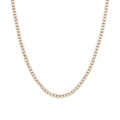 Elegant gold plated stainless steel necklace featuring full cubic zirconia crystals - Necklace-Thin Marquise