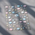 Autocollants ongles 3D TL207 motifs coquillages et étoiles effet iridescent - Style Fragment de Verre Perle TL207 (TL207)