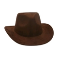 Cappello da cowboy marrone scuro classico con finitura scamosciata opaca e corona pizzicata - Taglia unica / caffè