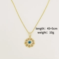 Επίχρυσο κολιέ Evil Eye με λεπτομέρειες μήκους 45+5cm και βάρος 10g στην εικόνα - Στυλ Μάτι με Ακτινωτό Αστέρι (3)