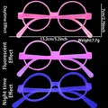 Leuchtende runde Partybrille zeigt Tages- und Fluoreszenzeffekte im Dunkeln - Rund / Rosarot