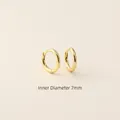 Minimalistische S925 Sterling Silber Creolen mit 7mm Innendurchmesser in Goldoptik - 925er Silber / 7mm Gold