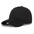 Casquette de baseball d'hiver noire en laine avec protège-oreilles et broderie - Noir