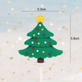 Detail view of a green Christmas tree cake topper with dimensions of 5.3cm by 5.8cm - New Soft Glue Christmas Tree