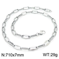 Minimalist titanium steel chain necklace with 7mm wide hexagonal links and lobster clasp - Style A Steel Color Necklace 71cm (KN228634-Z)
