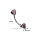 Purple cat eye dragon claw curved barbell eyebrow ring with 10mm stainless steel post - Purple (7#)