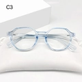 Irregular light blue anti-blue light glasses with a stylish transparent frame and pouch - Blue