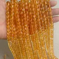 Polished yellow crystal beads for jewelry DIY featuring natural ice crack textures - Yellow K9 Glass
