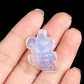 Mini lavender gemstone turtle carving made of translucent amethyst for landscaping - Opalite (Synthetic)