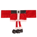 Kerststoelhoes kerstman ontwerp met rode stof zwart riempje en hangende laarzen - Kerstman Riem Lange Benen Stijl