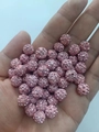 Hand holding pink sparkling rhinestones clay disco balls for DIY jewelry making beads - Light Pink