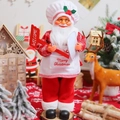 Handcrafted 12-inch chef Santa Claus standing doll holding a welcome sign for Christmas decor - Chef Style / 45cm