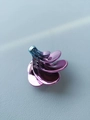 Wind-powered fidget spinner in purple and blue gradient metallic finish on leather - Sakura No.2 (Boxed)