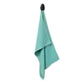 Light mint green microfiber waffle golf towel with black carabiner magnetic clip - Emerald