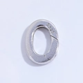 Chiusura a molla ovale in argento sterling S925 lucido per gioielli fai da te e collane - Chiusura a Molla Ovale / Oro Bianco
