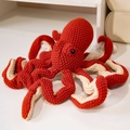 Handmade crochet octopus plush toy in brick red and beige knit for children - 22cm Octopus
