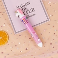 Pink unicorn 10-color shuttle ballpoint pen with cartoon character decorations - Pink Unicorn