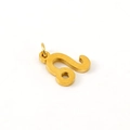 Gold-plated stainless steel zodiac charm featuring a minimalist Leo sign symbol - Leo - Single Pendant