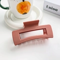 Matte Morandi pink large square hair claw clip for elegant updo hairstyles - 10.5cm / Vibrant Orange