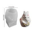 Siliconen mal van reliëf bloem konijn met wit 3D hars monster, hoogte 8,4 cm - Pasen Mond-bedekkend Konijn Ei