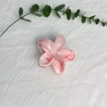 Pink marble textured flower hair claw clip with floral pattern in cellulose acetate - 8cm Flower-Light Pink Marble