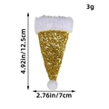 Golden sequin mini Christmas hat cutlery holder with dimensions 12.5cm by 7cm - Gold