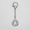 Polished silver lobster clasp keychain with oval hollow pendant for bags and keys - Letter O