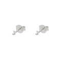 Orecchini a lobo a forma di luna in argento sterling S925 minimalisti con finitura liscia - Argento