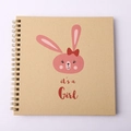 Simpatico album a spirale da 6 pollici con tema coniglio rosa per scrapbooking neonata - Stile Coniglio A (it's a Girl)