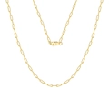 Detail shot of the S925 sterling silver paperclip link chain with gold plating finish - 1.8mm/40CM / 14K Gold