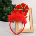Serre-tête bonnet d'elfe de Noël rouge et vert avec plumes et pompon pour les fêtes - Chapeau d'Elfe Rouge
